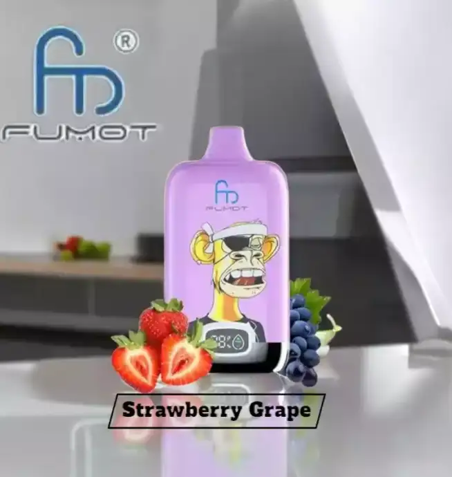 Fumot Digital Box 12k disposable vape with strawberry-grape flavor