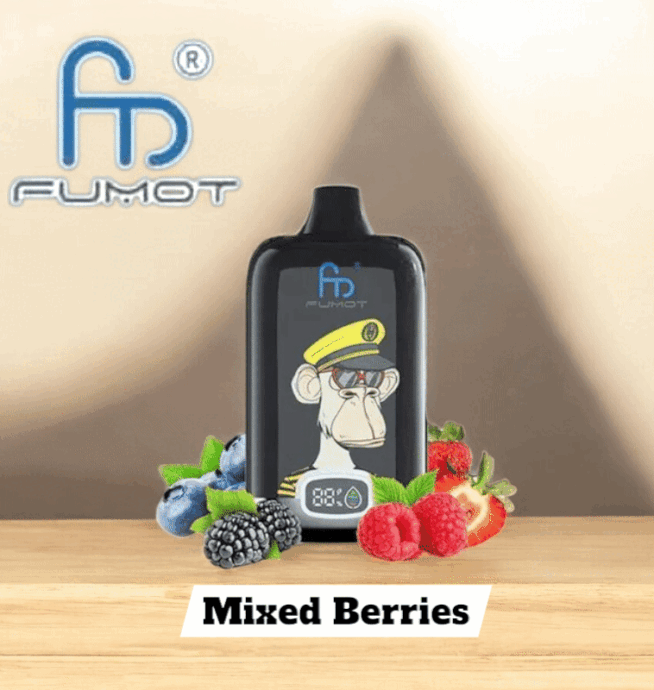 RandM Fumot Digital Box 12000 puffs wegwerpvape met bosbes en framboos