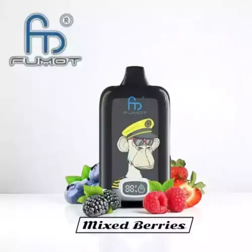 RandM Fumot Digital Box 12000 puffs disposable vape with blueberry and raspberry