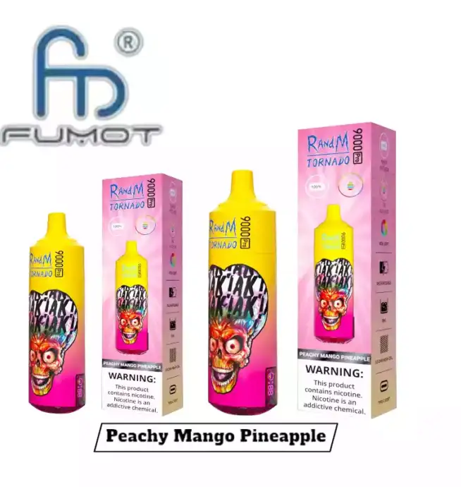 RandM Tornado 9000 Pro Puffs, Einweg Vape, Peachy Mango Pineapple Geschmack