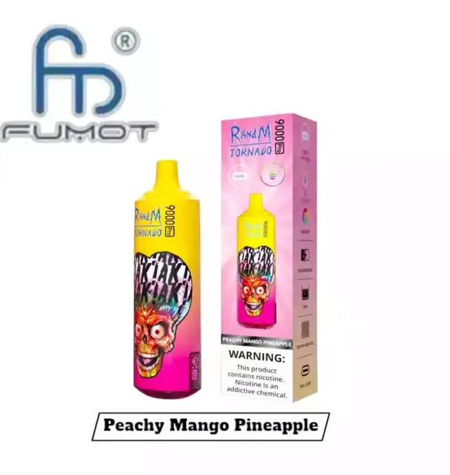 RandM Tornado 9000 Pro Puffs, Einweg Vape, Peachy Mango Pineapple Geschmack
