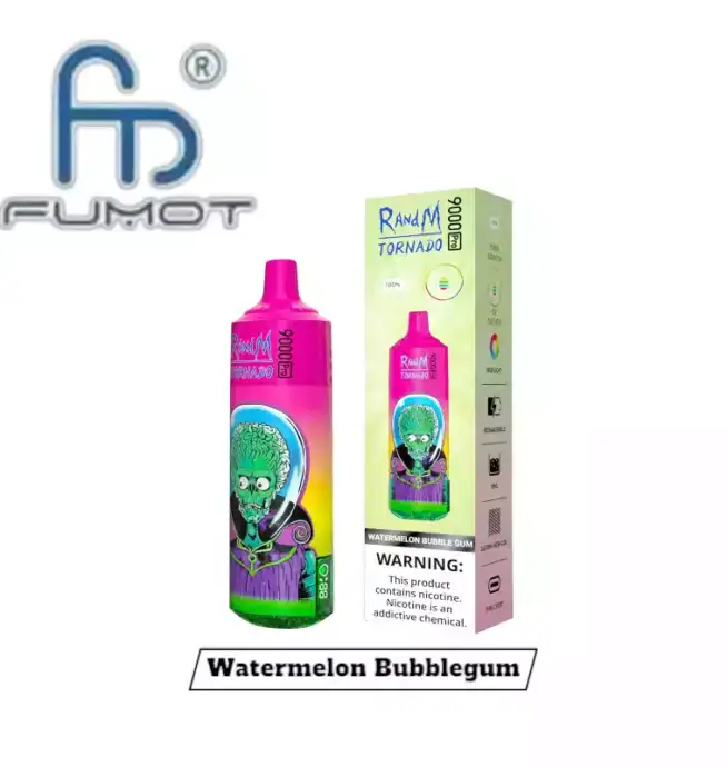 Goût RandM Tornado 9000 Pro Puffs Vaporisateur jetable Pastèque Bubblegum