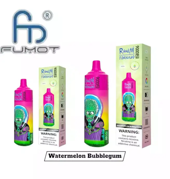 Goût RandM Tornado 9000 Pro Puffs Vaporisateur jetable Pastèque Bubblegum