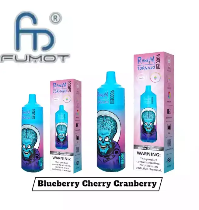 RandM Tornado 9000 Puffs disposable vape, Blueberry Cherry Cranberry, disposable e-cigarette