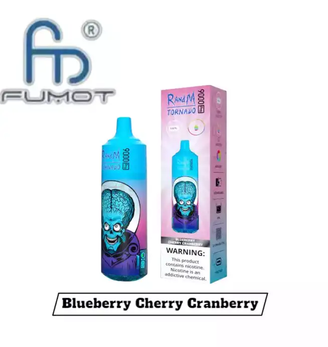 RandM Tornado 9000 Puffs disposable vape, Blueberry Cherry Cranberry, disposable e-cigarette