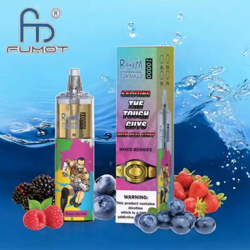 RandM Tornado 10000 puffs disposable vape - raspberry-strawberry flavor