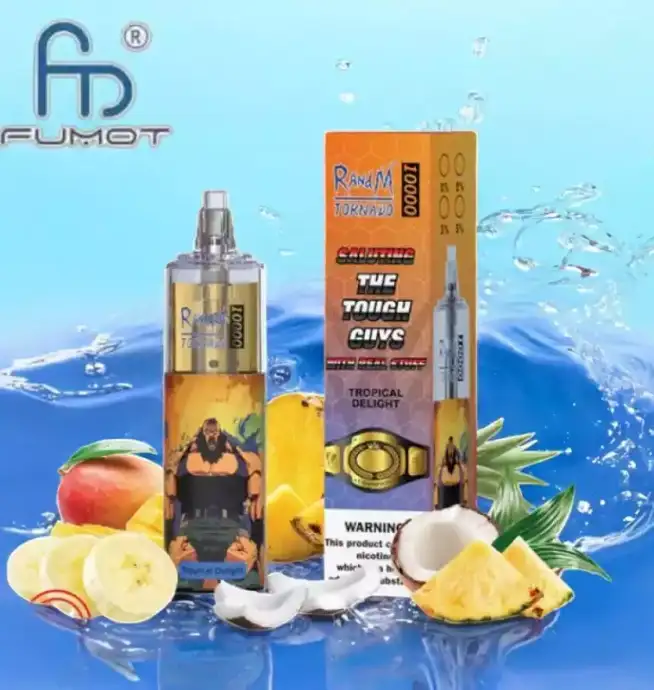 RandM Tornado10000 bouffées à usage unique avec - parfum Mangue-Fruit de la passion