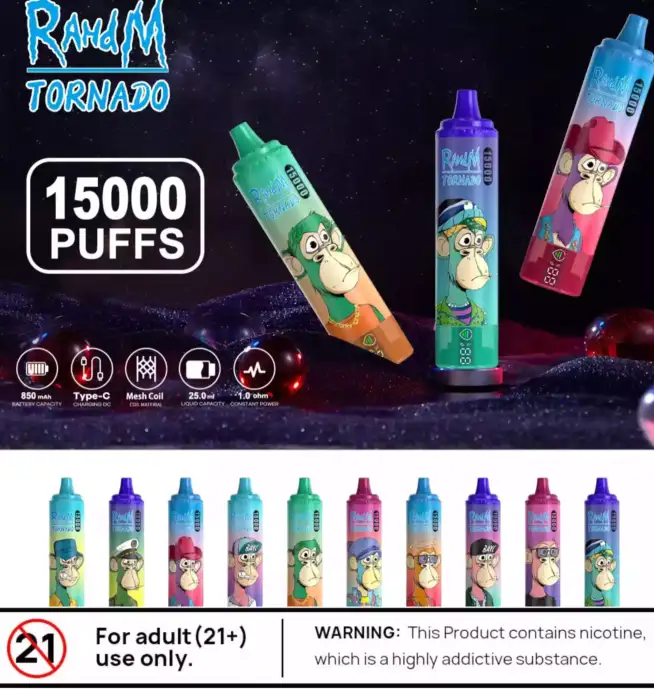 RAHDM Tornado 15000 Puffs – Extra lange Dampfzeit